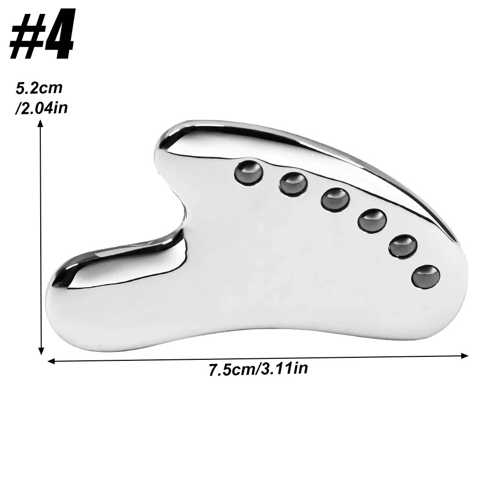 Professional Gua Sha Massage Tools, Stainless Steel Guasha Tool,Manual Massage Sticks for Jawline Sculpting & Puffiness Reducing Beauty World Shop
