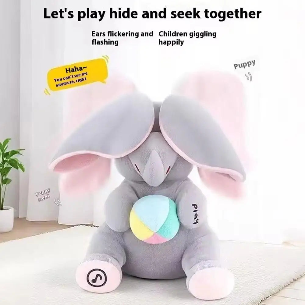 Hide-And-Seek Elephant Plush Toy Baby Interactive Singing Musical Toy For Soothing Children Head Up Training Toys Children Gift Beauty World Shop