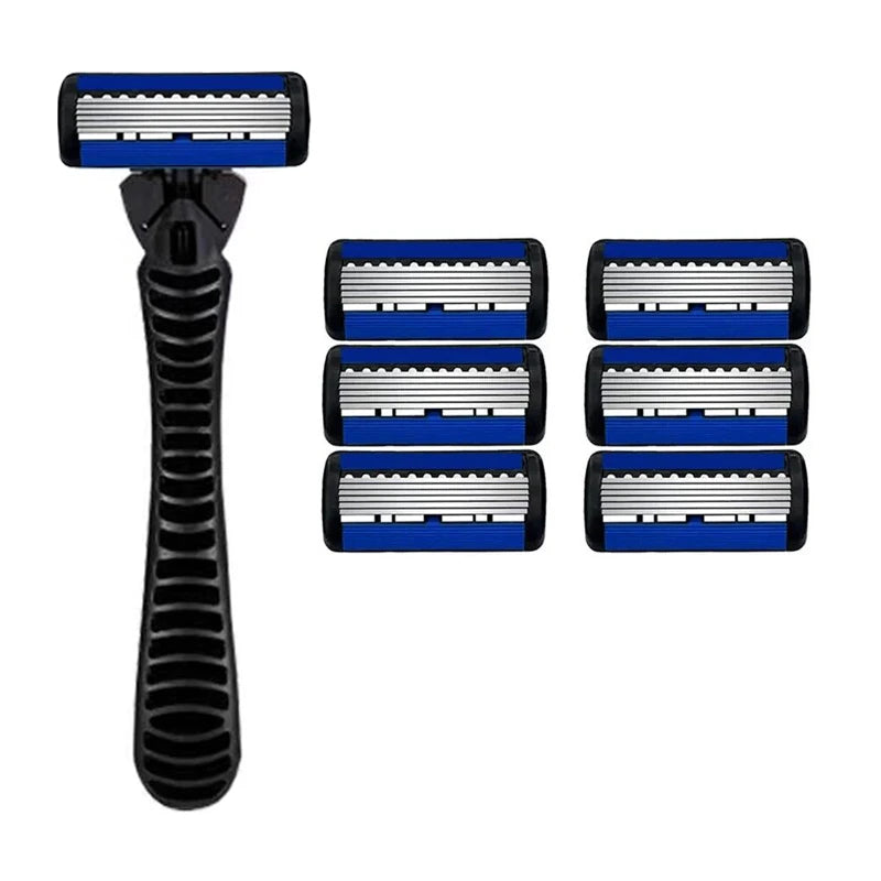 Razor Classic 6 Layer Safety Razor for Mens Shaving&Womens Hair Removal Shaving Blades Manual Shaver Beauty World Shop