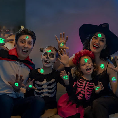10Sheets Halloween Luminous Tattoo Stickers Ghost Pumpkin Kids Adults Halloween Party Decoration Glow In The Dark Supplies Gifts Beauty World Shop