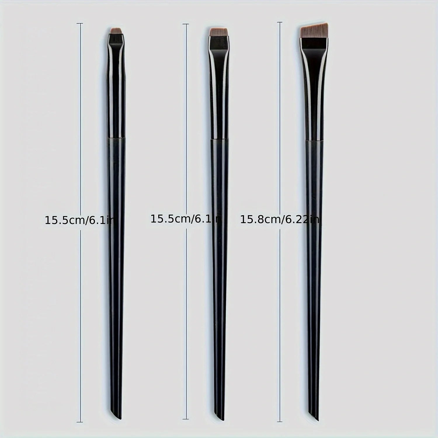 Ultra-Thin Eyebrow Brush Set -3Pcs Angled Precision Eyeliner MakeupBrushes, Synthetic Bristles Slanted Eyeshadow Eye Brow Tintin Beauty World Shop
