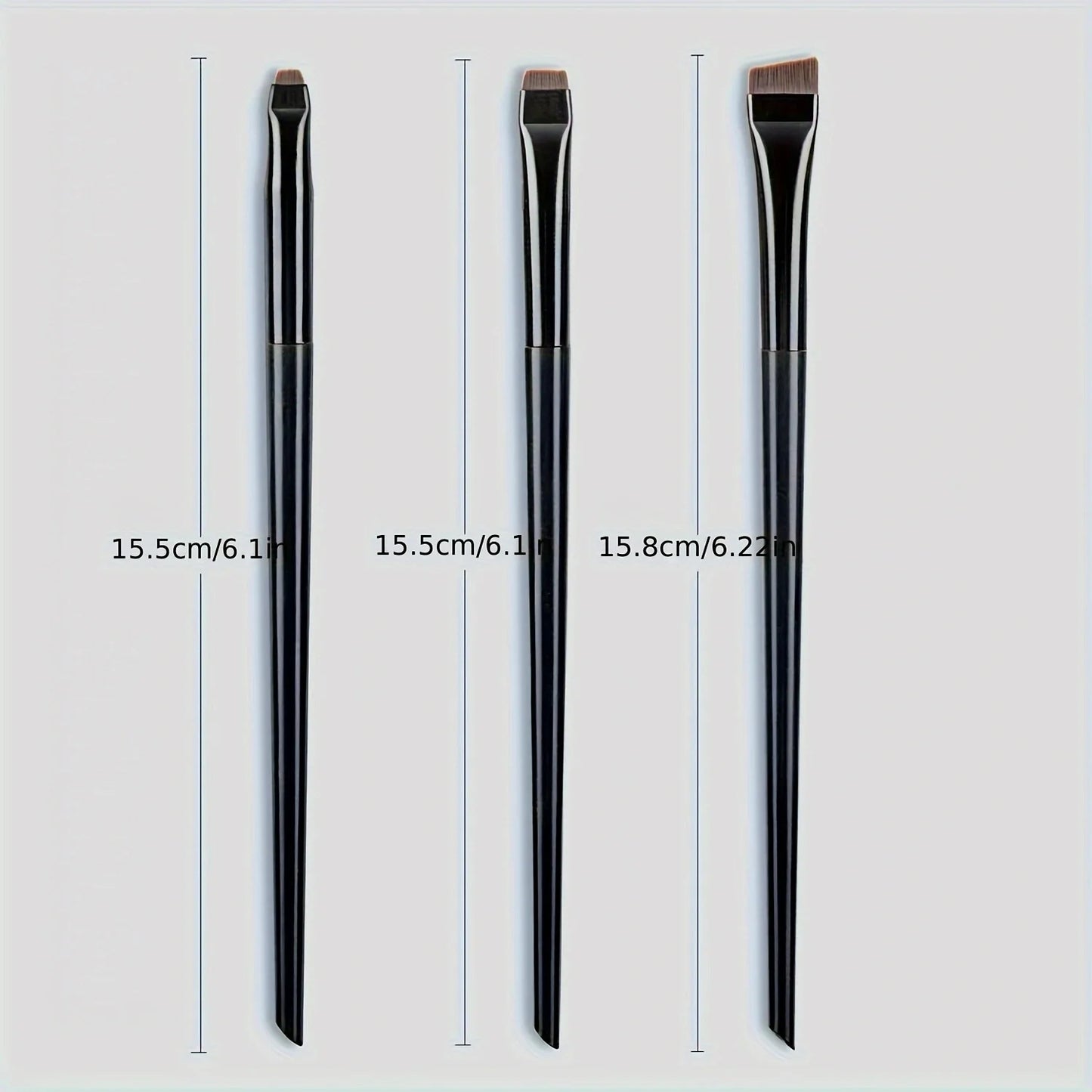 Ultra-Thin Eyebrow Brush Set -3Pcs Angled Precision Eyeliner MakeupBrushes, Synthetic Bristles Slanted Eyeshadow Eye Brow Tintin Beauty World Shop
