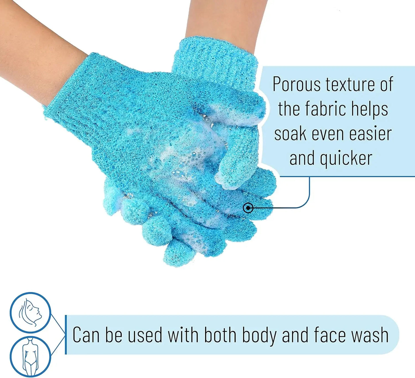 8/12Pcs Bath Glove Exfoliating Wash Skin Spa Massage Shower Scrub Scrubber,Deep Cleansing Bath Scrubber for Smooth Skin-Spa&Mas Beauty World Shop
