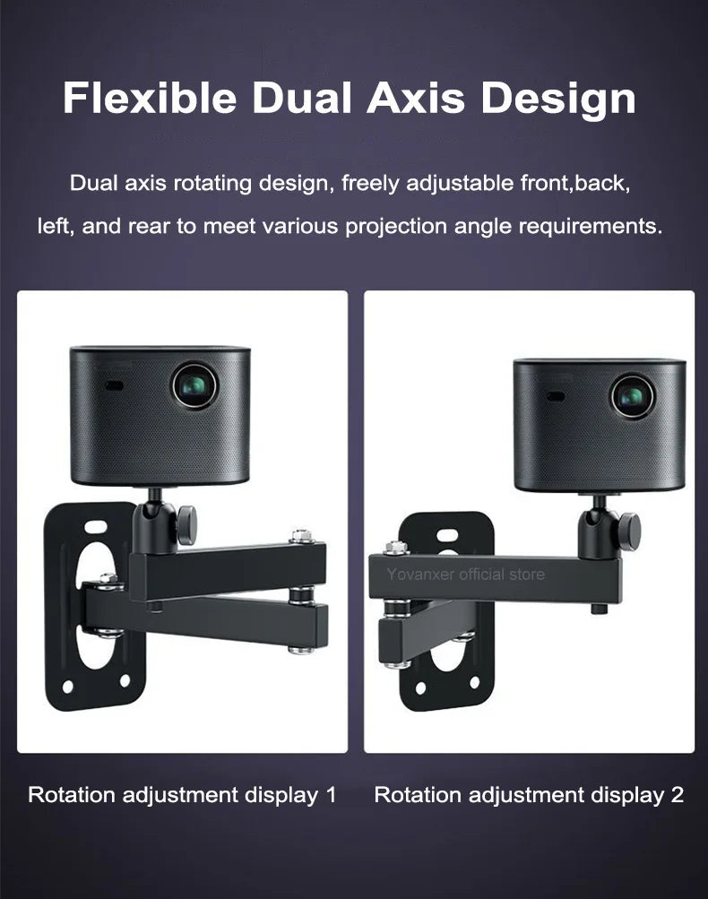 Foldable Wall Mount Projector Bracket Aluminum Alloy Retractable Durable Devices Holder for Home Bedside Hotel Office Beauty World Shop