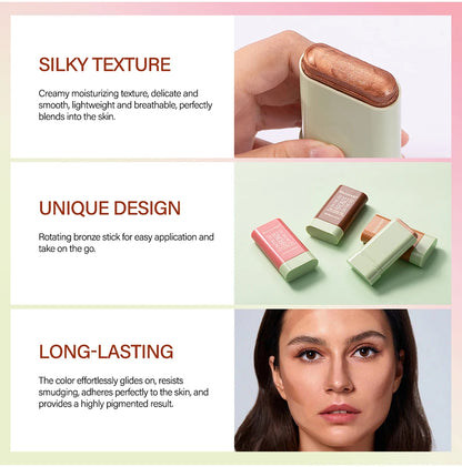 Multi-function Blush Stick Face Makeup Waterproof Easy Color Rouge Blusher Cream Contour Rendering Brightening Contour Makeup Beauty World Shop