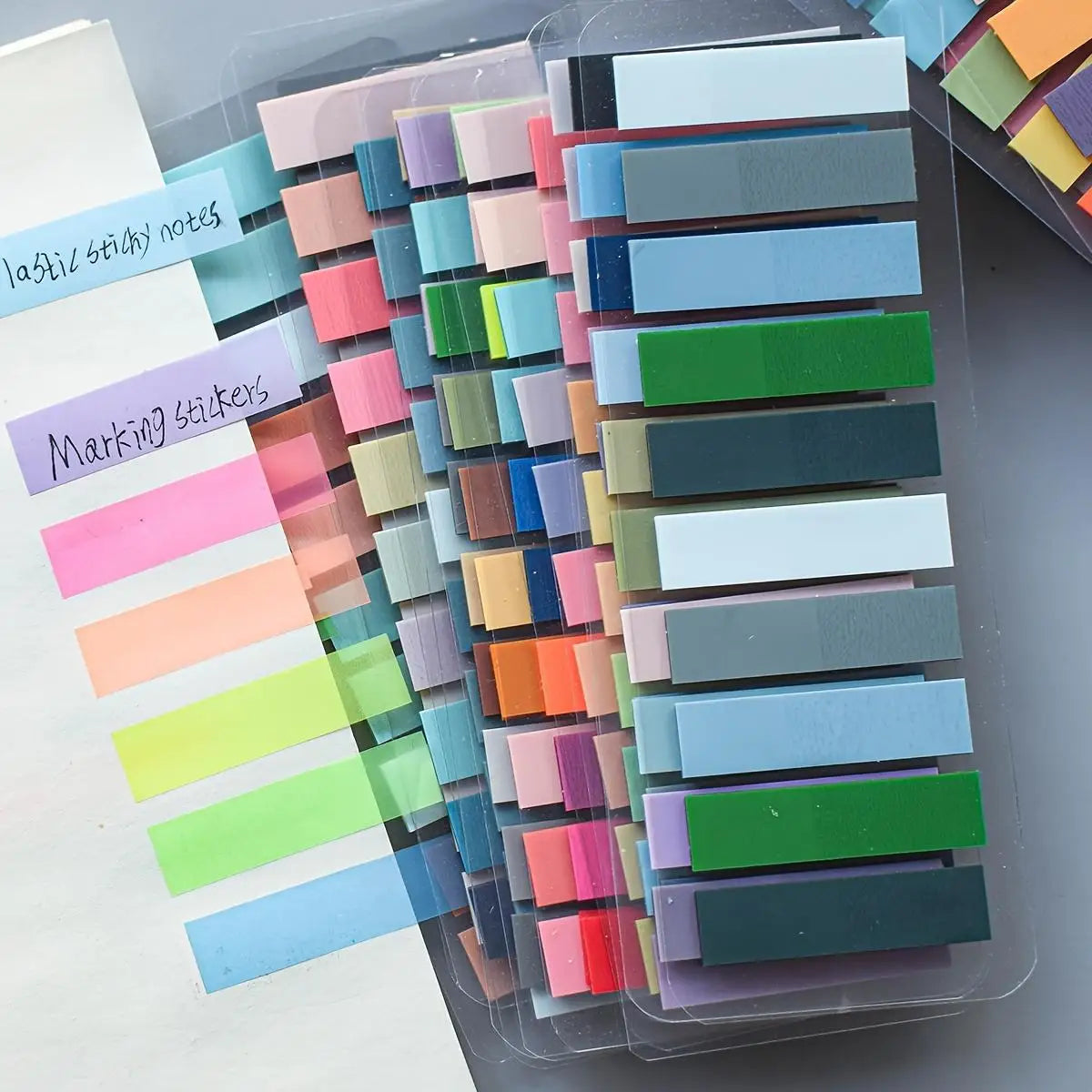 PET Morandi Color Translucent Convenience Sticker Marking Index Sticker, Oblong Shape,with Index Tabs for Organization and Notes Beauty World Shop