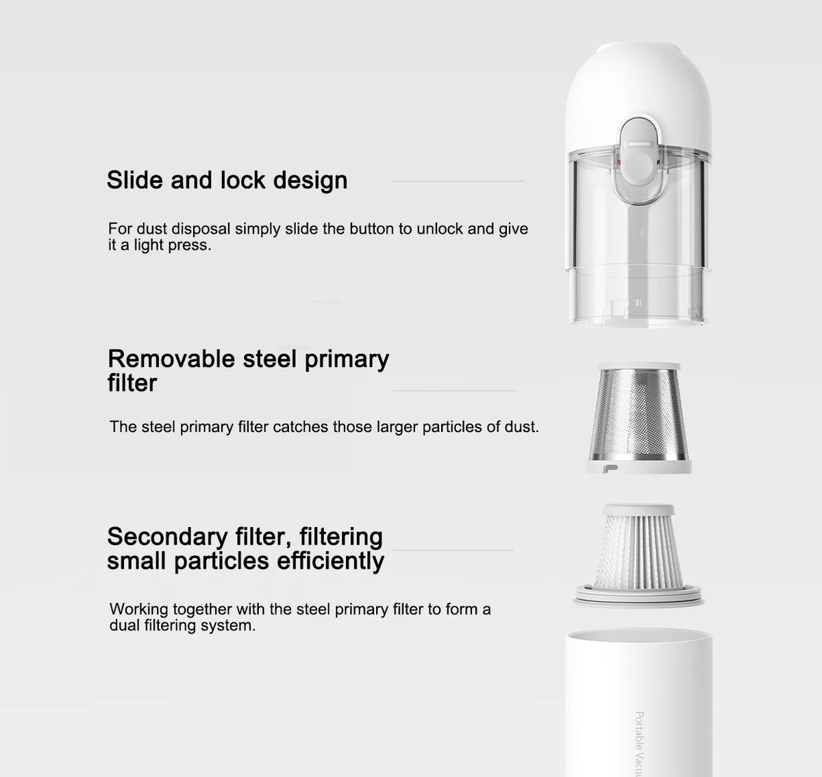Original MIJIA Portable Handheld Vacuum Cleaner 13000Pa 88000rpm 500g Wireless 30Min HEPA Car Home Mini White Dust Cup One-Touch Beauty World Shop