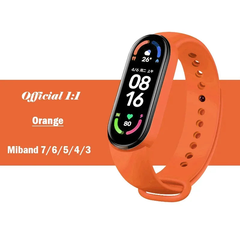 official Silicone Strap For Xiaomi Mi Band 4 5 6 7 Bracelet Sport Watch Wristband Miband4 miband7 Correa Mi band 3 4 5 6 7 Band Beauty Fashion