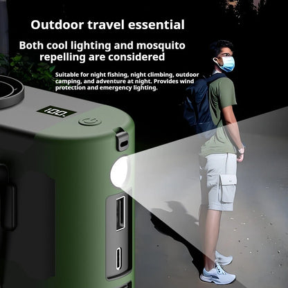 Portable Waist Clip Fan Mini USB Charging Hanging Fan with LED Flashlight Outdoor Single/dual Air Outlet Fan 20000/10000Mah F6/7 Beauty World Shop