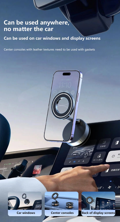 Super Strong Magnetic Phone Holder Foldable Design 360° Adjustable Vacuum Car Mount For Car Desk Bathroom Phone Holder Beauty World Shop