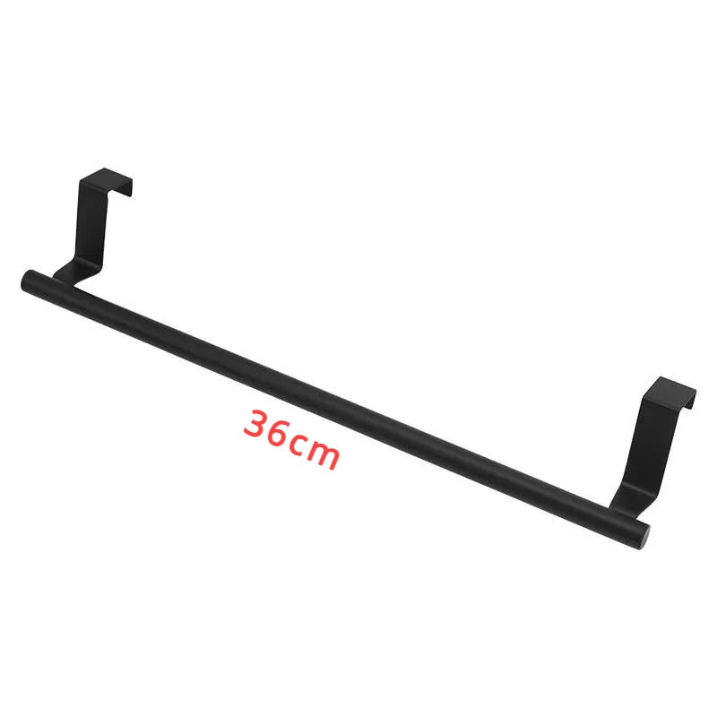 Towel Rod Steel Metal Wire Over Cabinet Towel Rack Storage Organizer Bathroom Door Hanging Towel Rack Punch-free Rag Hanger Beauty World Shop