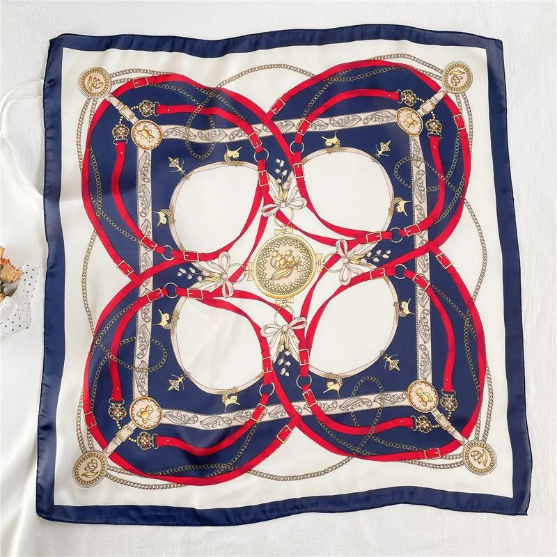 70cm Silk Feeling Square Scarf Women Satin Bandana Print Scarves Head Band Fashion Lady Hair Shawl Wrap Female Neckerchief Hijab Beauty World Shop