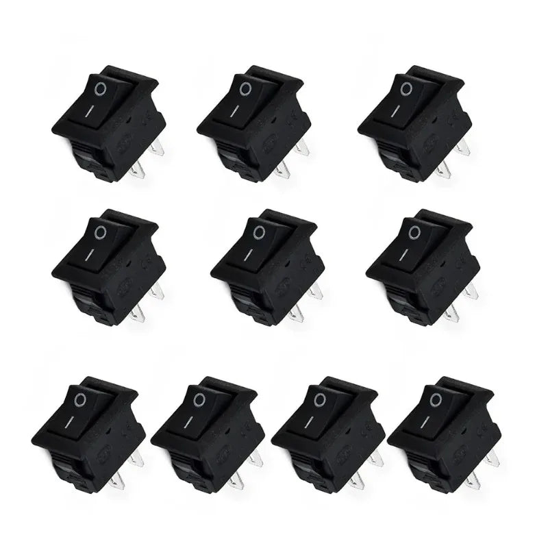 10 Pcs round Rocker Switches 250V 3A 2-Pin ON/OFF Toggle SPST for Auto Car Truck Boat 10x15mm Beauty Trend Shop