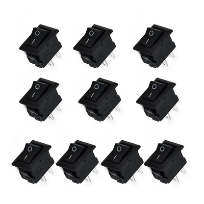 10 Pcs round Rocker Switches 250V 3A 2-Pin ON/OFF Toggle SPST for Auto Car Truck Boat 10x15mm Beauty Trend Shop