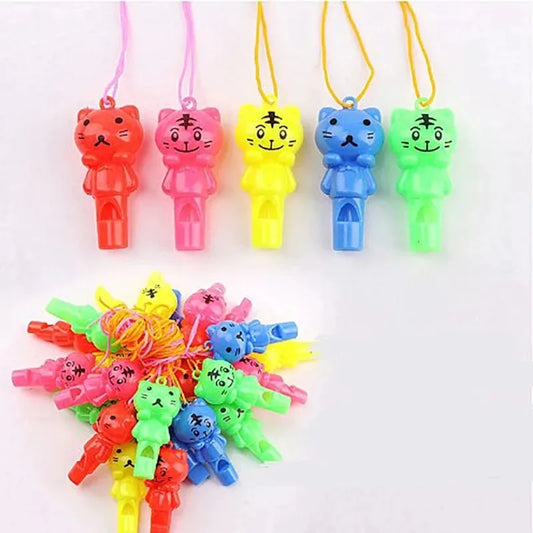 10PCS Random style Cute Animal Cat Plastic Whistle Referee Sport Cheerleading Toys And Kids Children Birthday Party Favors Gifts Beauty World Shop