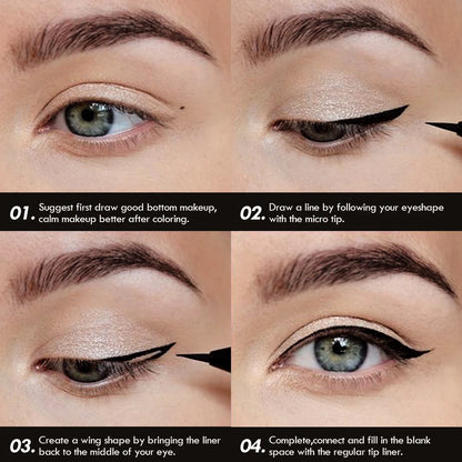 5PCS/Set Smooth Liquid Eyeliner Pen, Waterproof, Long-lasting Makeup, Black, Ultra-fine Pen Tip,Create A Charming Eye Makeup