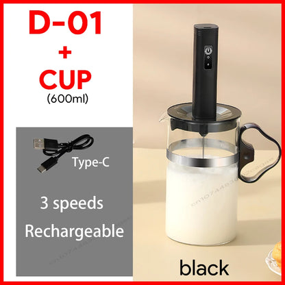 UPGRADED Electric Coffee Frother/MILK Whisk+Egg Beater MINI Food Blender USB Rechargeable Handheld Three Speeds Espresso Tools Beauty World Shop