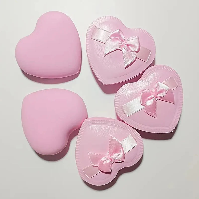 2pcs Heart Bow Makeup Powder Puffs That Can Be Used In Both Dry And Wet Combinations Cotton Candy Air Cushion Powder Puff Beauty World Shop