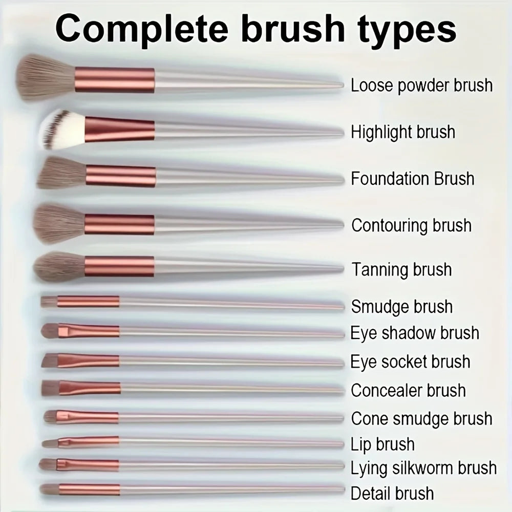 13pcs Makeup Brush Brushes Set Cosmetic Makeup Sponge Makeup Brush Beauty Tool Eyeshadow Blush Professional Brush Set Beauty Fashion