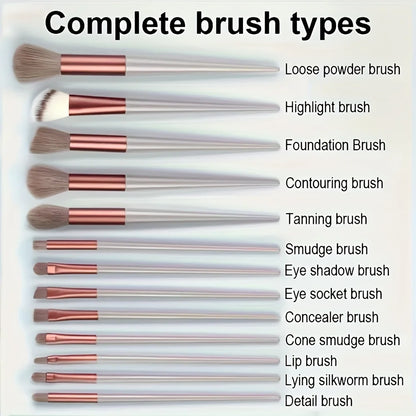 13pcs Makeup Brush Brushes Set Cosmetic Makeup Sponge Makeup Brush Beauty Tool Eyeshadow Blush Professional Brush Set Beauty Fashion