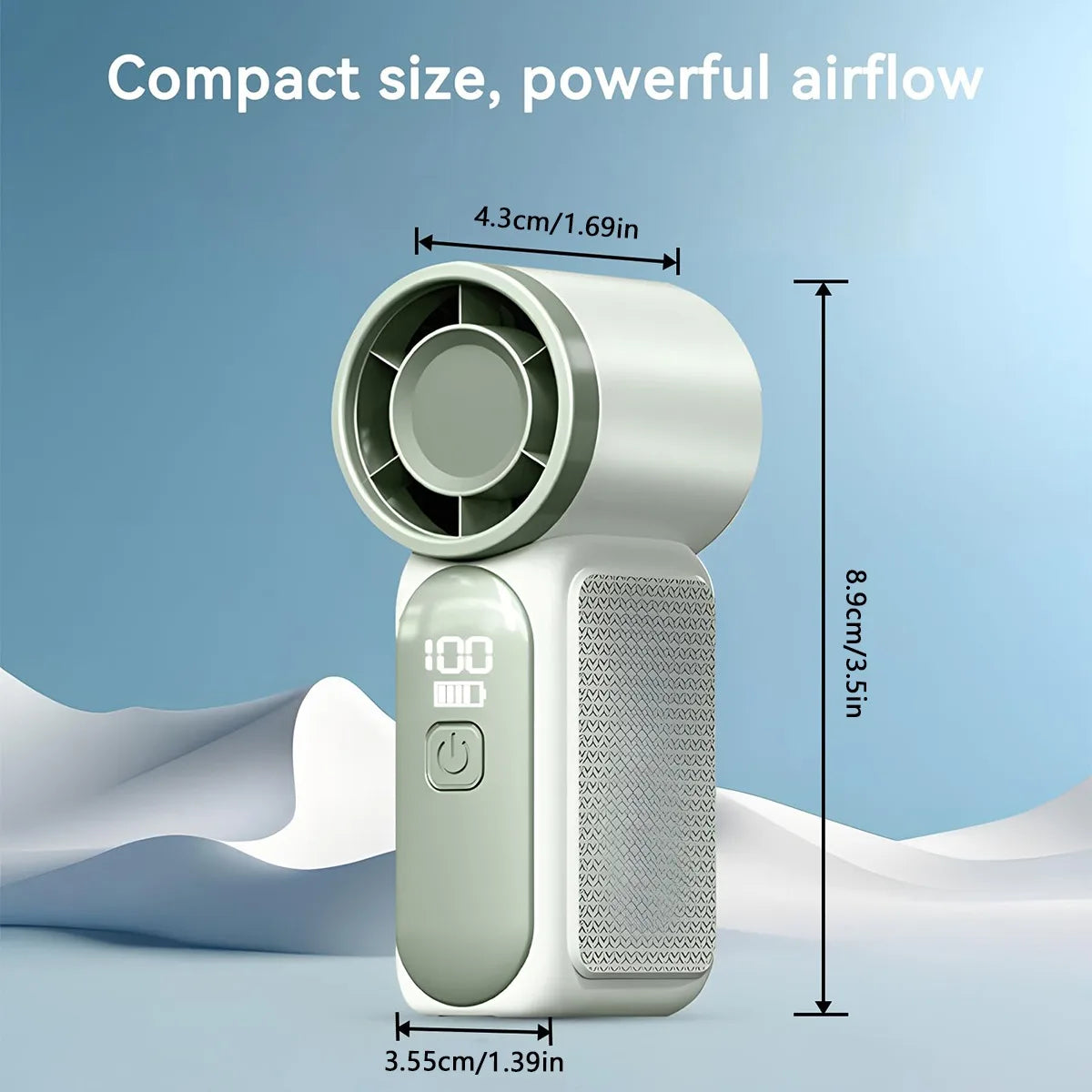 Mini Handheld Fan - Portable Turbo Fan with 100 Wind Speed, 1200mAh & Type-C, - Cooling Blower，Travel,R Cooling Device Beauty World Shop