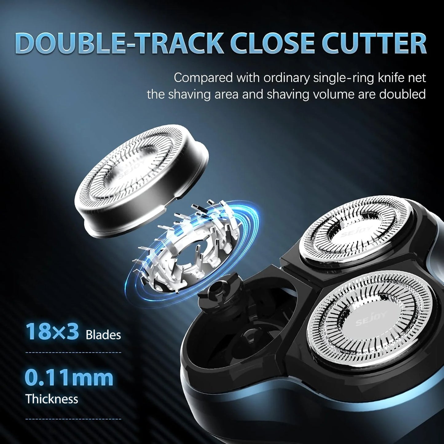 Sejoy Electric Razor for Men Rechargeable Electric Shavers Rotary Portable Travel Razor Idea Gift Beard Trimmer