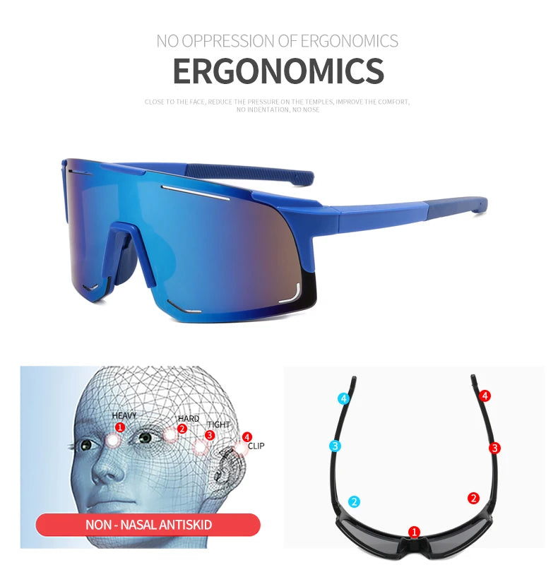 Cycling Sunglasses UV Protection Windproof Glasses For Men Women Polarized Lens Hiking Road Riding Bike Sport Glasses Eyewear Beauty World Shop