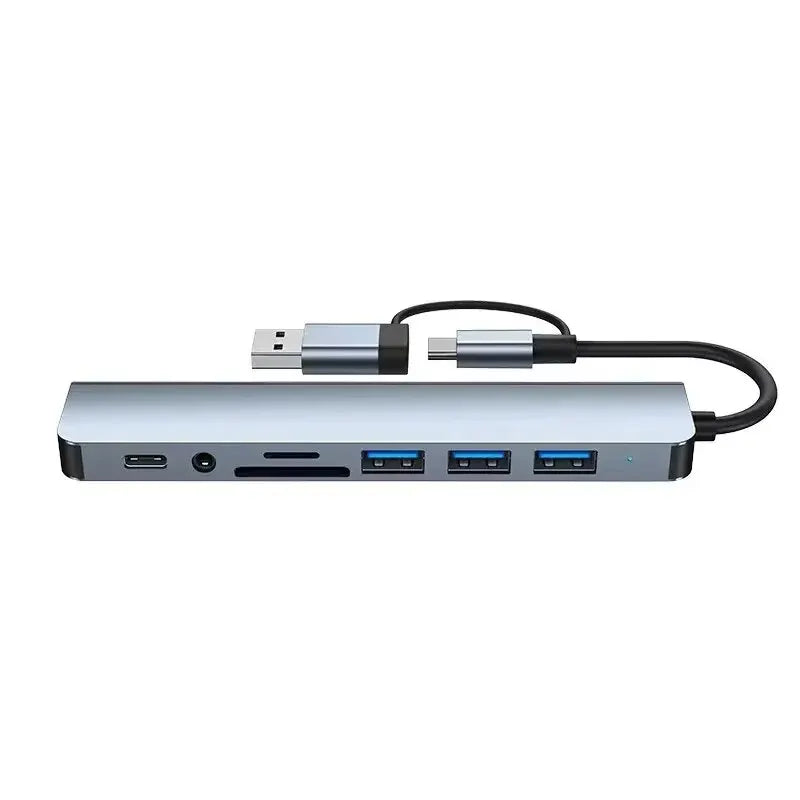 8 In 2 USB HUB With Splitter Card Reader, USB C Port, USB 3.0 / 2.0, SD/TF Splitter Card Reader, Docking Station Beauty World Shop