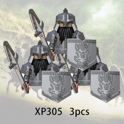 3pcs Lord Rings Elves Orcs Army Dwarf Rohan Mini Action Toy Figures Building Blocks Assembly Toys for Kids Birthday Gift Beauty World Shop
