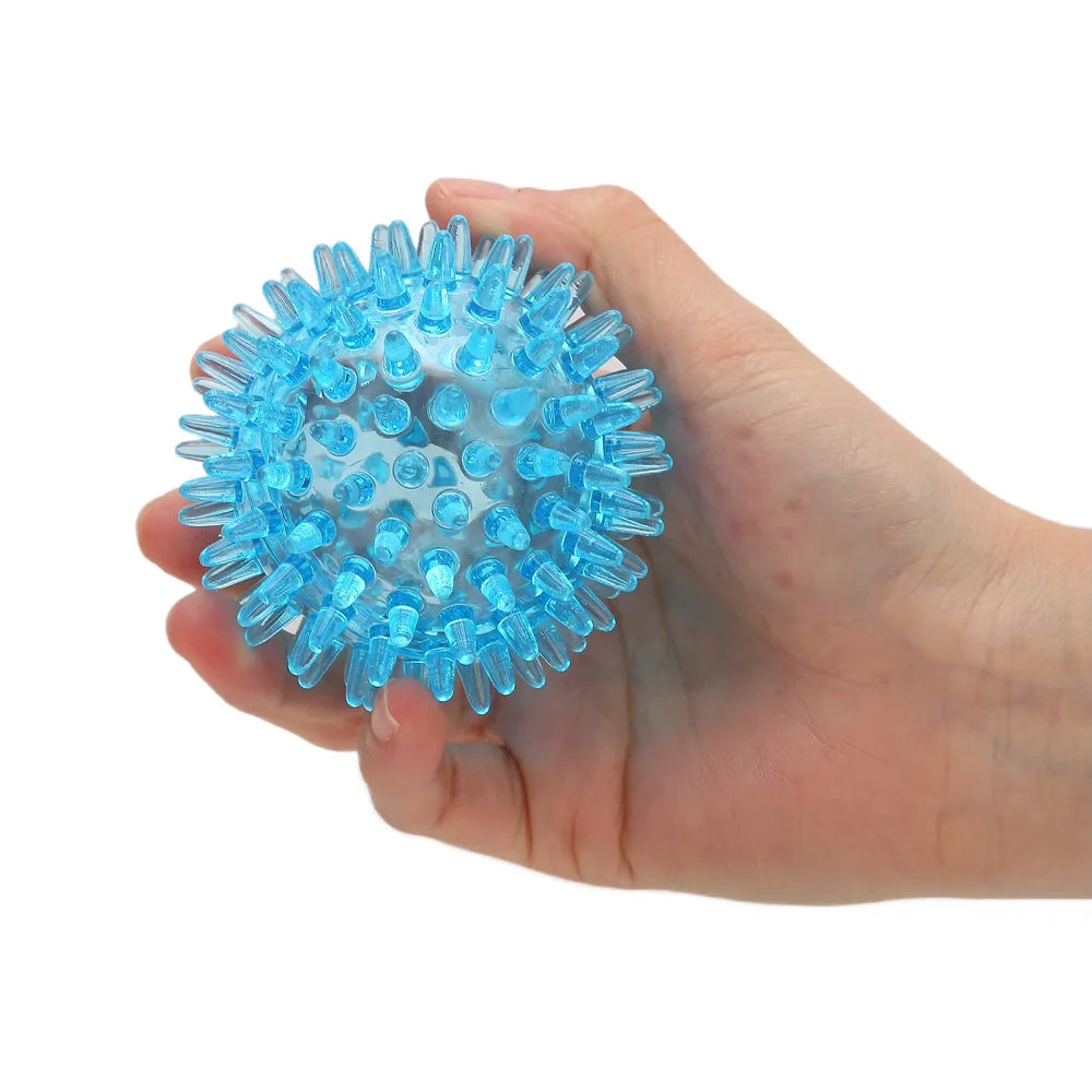Spiky Ball Hollow Soft Transparent Strength Recovery Exercise Stress Relief Massage Ball for Hand Wrist Beauty World Shop