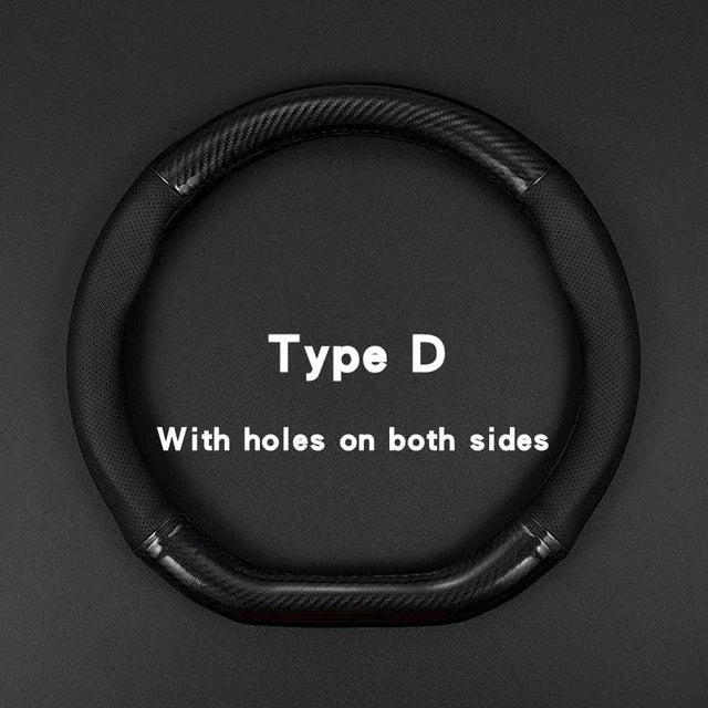 Universal Car Steering Wheel Cover Carbon Fiber Leather Three-dimensional Anti Slip, Timple And Fashionable Car Accessories Beauty World Shop