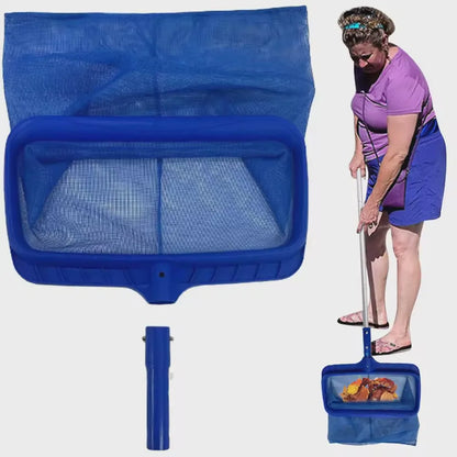 Pool Leaf Rake Large Capacity Deep Bag Thickened Frame Pool Skimmer Net With Detachable Handle Beauty World Shop