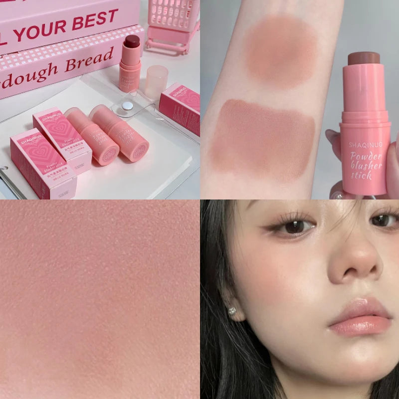 SHAQINUO Energizing Blush Stick - Natural Matte Finish, Creamy Texture, Easy to Blend for a Youthful Glow Beauty World Shop