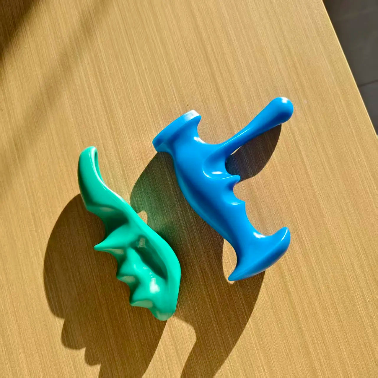 2PCS T-Shaped Massager+Thumb And Finger Pressure Rod Plastic Material Full-body Manual Thumb Massage,Foot Back Massage Health Beauty World Shop