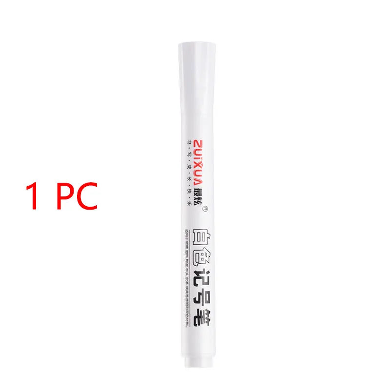 White Marker Pens set Oily Waterproof White Gel Pen DIY Graffiti Sketching Marker Stationery Writing School Supplies brush Beauty World Shop