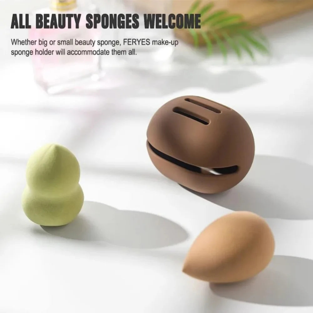 1PC Makeup Sponge Holder Eco-Friendly Silicone Multi-hole Beauty Sponge Storage Case Travel Protable Cosmetic Puff Holder Box Beauty World Shop