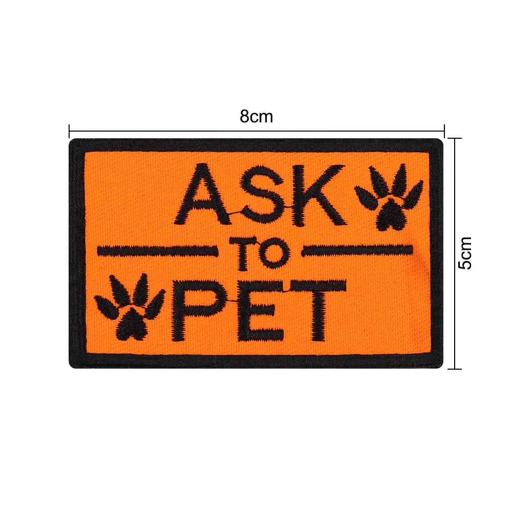 1 Piece Dog Patch for Service Dog Vest Cat Vest Removable Tactical Harness Service Dog Puppy Training Embroidered Patch Beauty World Shop