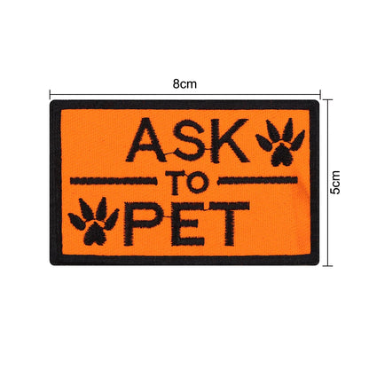 1 Piece Dog Patch for Service Dog Vest Cat Vest Removable Tactical Harness Service Dog Puppy Training Embroidered Patch Beauty World Shop