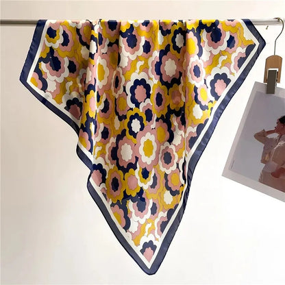 Luxury Print imitation Silk Square Scarf Women Spring Neck Tie Shawl Wraps Female Hair Hand Wrist Headkercheif Hijab Bandana Beauty World Shop
