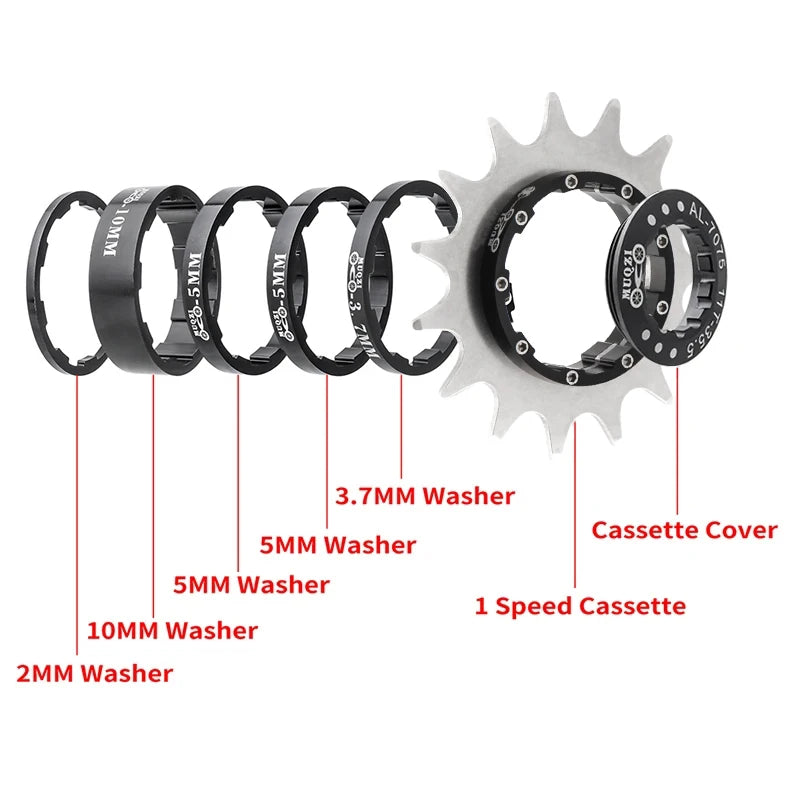 MUQZI Single Speed Cassette Cog 12T 13T 14T 15T 16T 17T 18T 19T 20T 21T 22T Bike Cassette Conversion Kit Beauty World Shop
