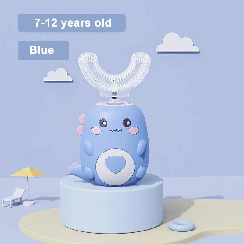 Children'S Electric Toothbrush Food Grade Silicone Oral 360 Degree Automatic Usb Charging Smart Children'S Toothbrush U-Shaped Beauty World Shop
