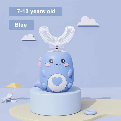 Children'S Electric Toothbrush Food Grade Silicone Oral 360 Degree Automatic Usb Charging Smart Children'S Toothbrush U-Shaped Beauty World Shop