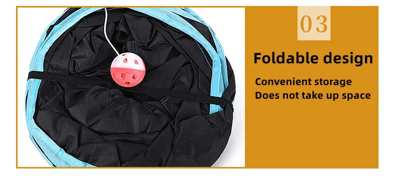 Cat Tunnel Pet Supplies Cat S T Pass Play Tunnel Foldable Cat Tunnel Cat Toy Breathable Drill Barrel for Indoor loud paper Beauty World Shop