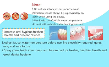 Dental Water Flosser Faucet Oral Irrigator Floss Dental Irrigator Portable Dental Water Jet Teeth Cleaning Mouth Washing Machine