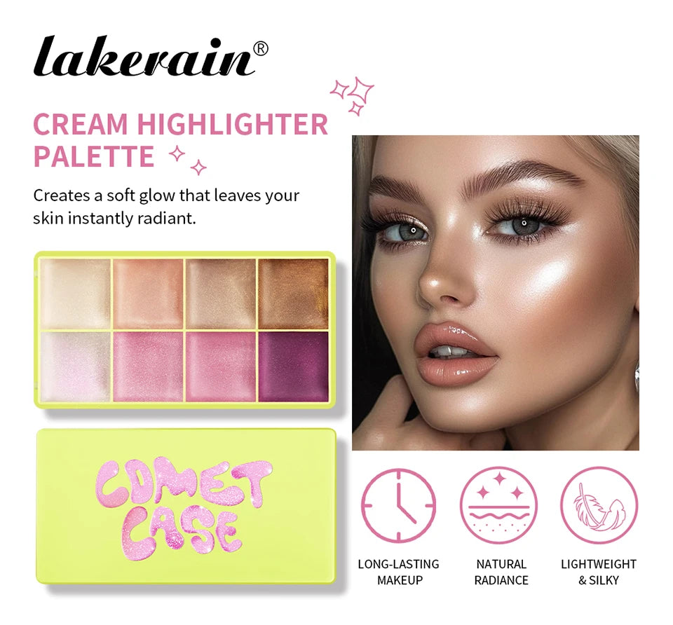 Curve Case Cream Eyebrow Cream Blush Highlighter Palette Matte Shimmer Finishes Shadow Tones Long-Lasting Cosmetics Beauty World Shop