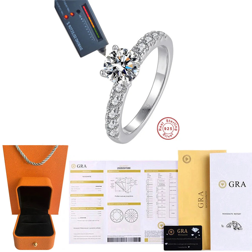 Cbtb Exquisite D Colur 1-3 Carat Moissanite Four Claw Ring for Women Wedding Eternal Jewelry Beauty World Shop