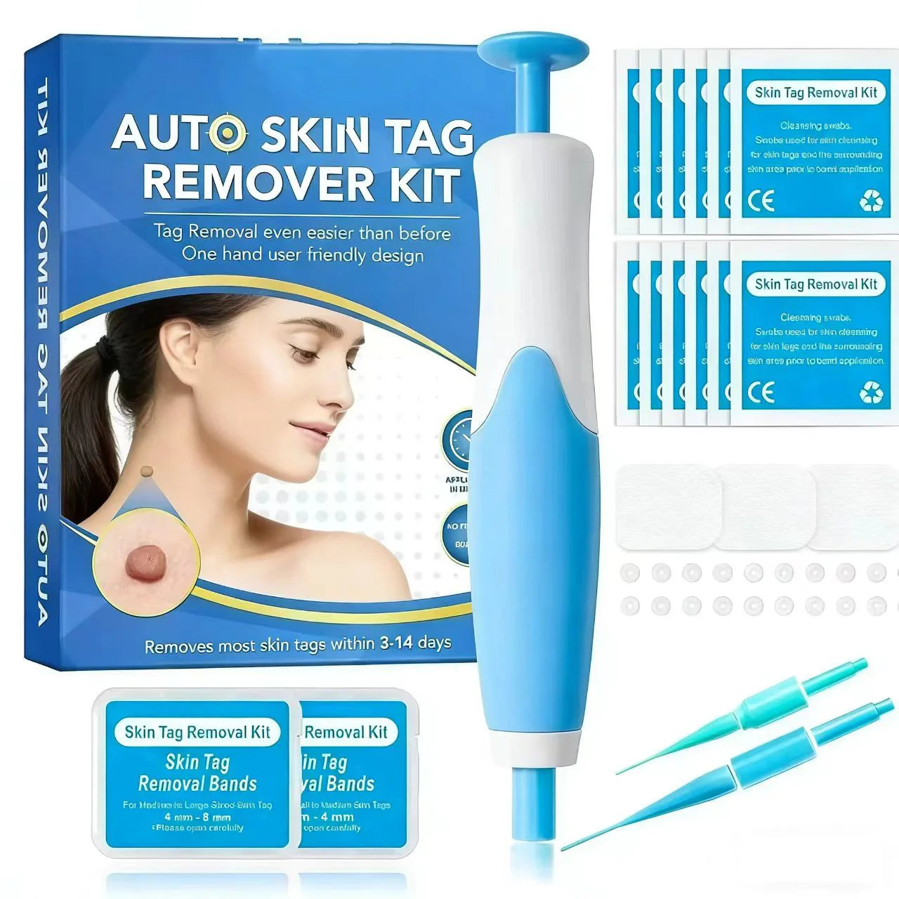 2 In 1 Face Mole Removal Tool Kits,Rubber Rings,Face Beauty Accessories Wart Tag Remover Kit  Supplies Body Wart Dot Treatments Beauty World Shop