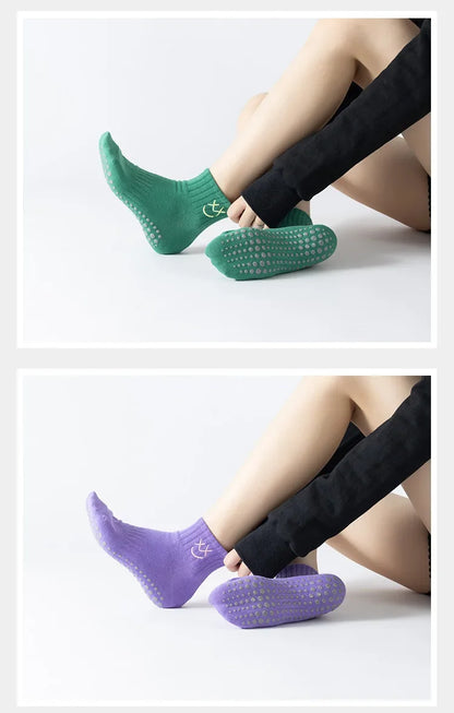 Simple Non-slip Breathable Yoga Socks Women Pilates Socks  Indoor Dance Fitness Gymnastics Professional Training Sports Socks Beauty World Shop