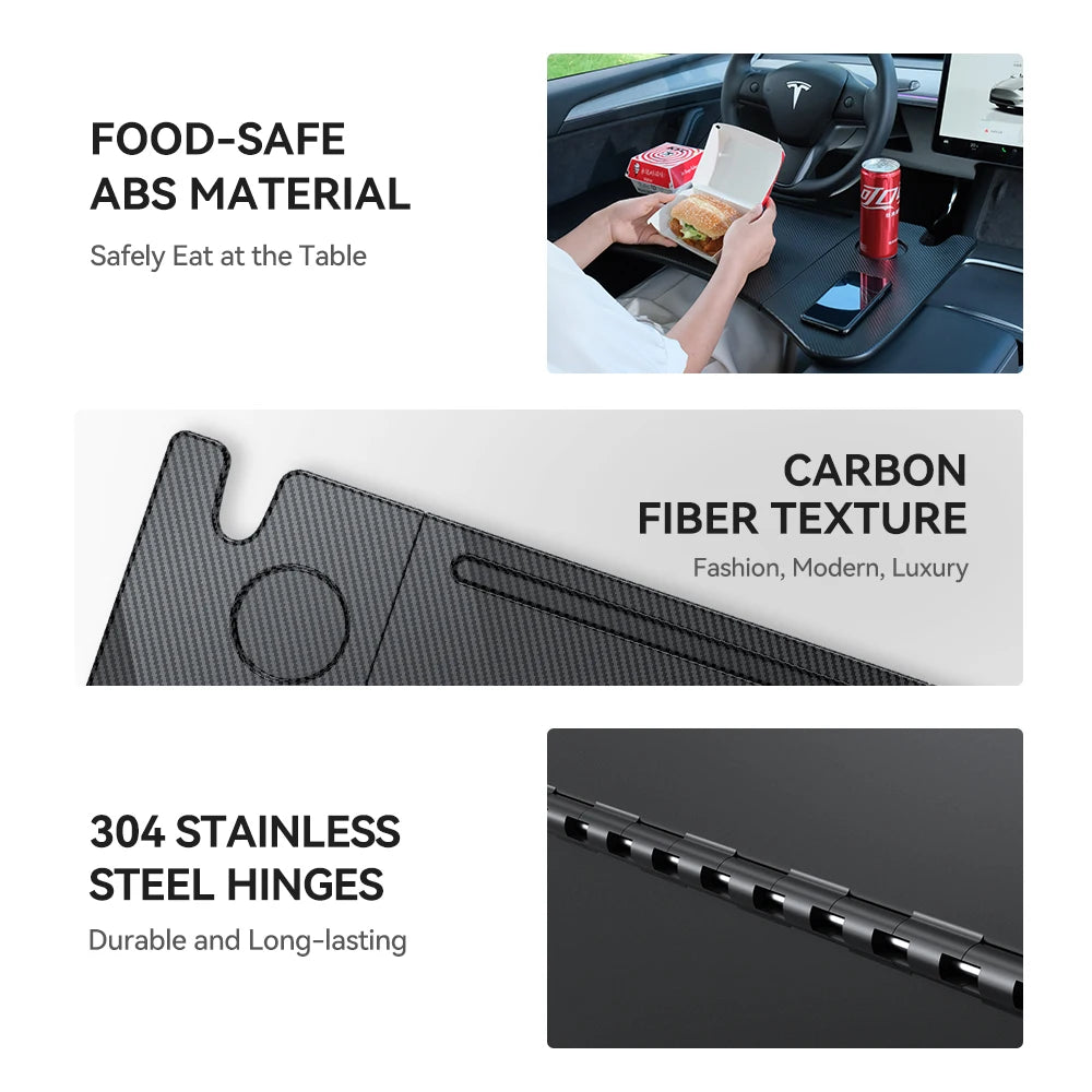 YZ For Tesla Model 3 Highlan Modle Y X S 2018-2026  Steering Wheel Laptop Tray Travel Desk Portable Office Table Car Accessories Beauty World Shop
