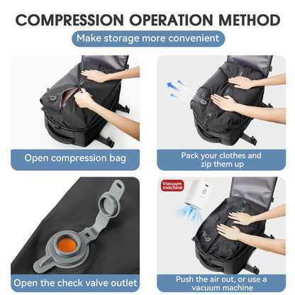 Vacuum Backpack Travel Bag for Men Large Capacity Backpack Business Laptop Backpack Women Men Expandable Backpack School Bag Beauty World Shop